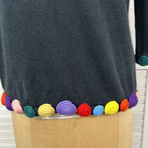 Black Sweater Size XXL Wearable Art Black Linen Blend Y2K - Picture 10 of 11